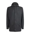 Rains Hooded Button-up Jacket Pockets In Black