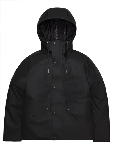 Rains Cropped Black Jacket