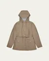 Rains Curve Hooded Waterproof Jacket In Neutral