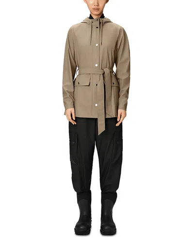 Rains Curve Jacket In Brown