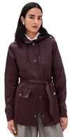 Rains Curve Jacket Depth In Burgundy