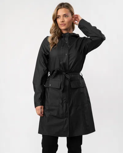 Rains Curve Long Womens Jacket In Black