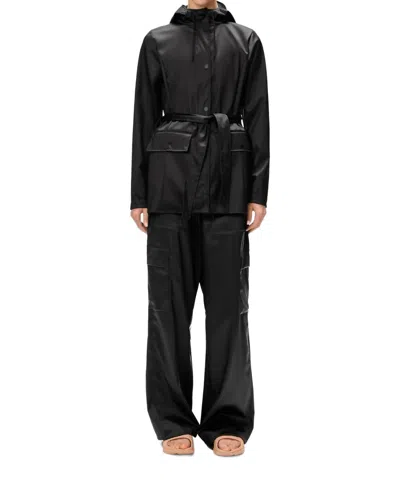 Rains Curve Rain Jacket W3 In Black Grain In Multi