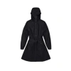 Rains Curve Belted Trench Coat With Drawstring Hood In Black