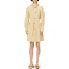 Rains Curve Waterproof Belted Jacket In Yellow