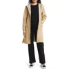 Rains Curve Waterproof Belted Jacket In Neutral