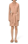 Rains Curve Waterproof Belted Jacket In Brown