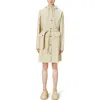 Rains Curve Hooded Belted Waterproof Jacket In Sand