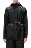 Rains Curve Waterproof Rain Jacket In Black Grain