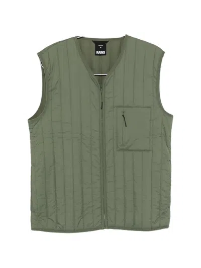 Rains Curved-zip Shoulder Bag In Green