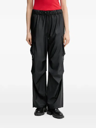 Rains Drawstring Cargo Pants In Black