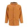 Rains Drawstring Hood Jacket In Orange