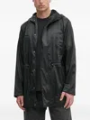 Rains Drawstring Hooded Jacket In Black
