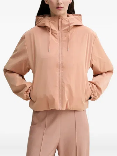 Rains Drawstring Hooded Jacket In Pink