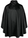 Rains Drawstring Hooded Raincoat In Black