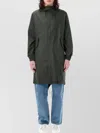Rains Drawstring Hooded Waterproof Parka In Black