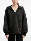 Rains Elastic-cuffs Zip-up Hoodie In Black