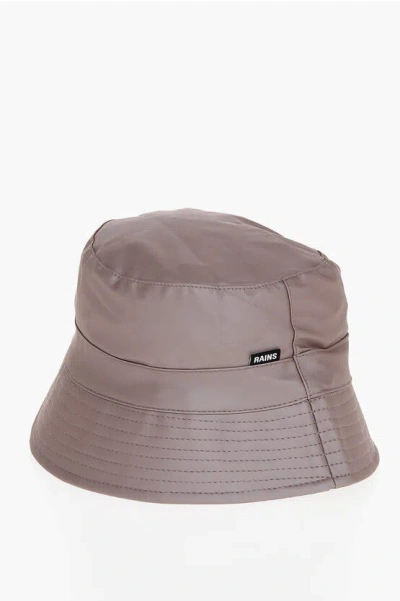 Rains Faux Leather Bucket Hat In Brown