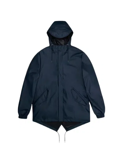 Rains Fishtail Drawstring-hem Jacket In Blue