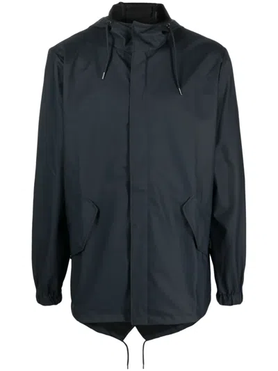 Rains Fishtail Hooded Raincoat In Blue