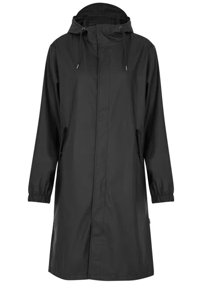 Rains Fishtail Hooded Rubberised Parka In Black