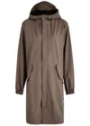 Rains Fishtail Hooded Rubberised Parka In Chocolate