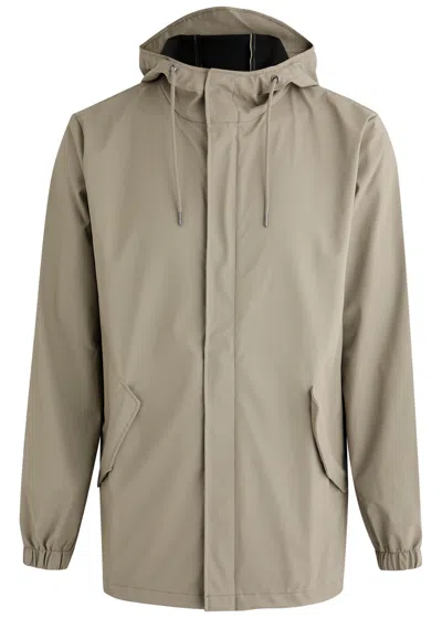 Rains Fishtail Hooded Rubberised Parka In Green