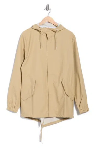 Rains Fishtail Hooded Waterproof Rain Jacket In Brown