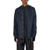 Rains Fishtail Hooded Waterproof Rain Jacket In Navy