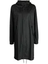 Rains Fishtail Waterproof Parka Coat In Black
