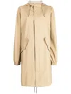 Rains Fishtail Waterproof Parka Coat In Neutrals