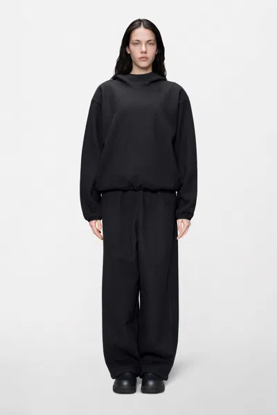 Rains Fleece Hoodie In Black