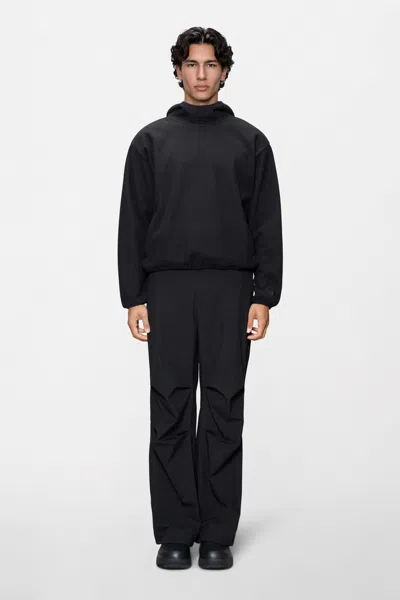 Rains Fleece Hoodie In Black
