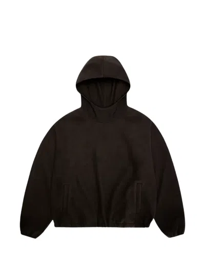 Rains Fleece Hoodie In Brown
