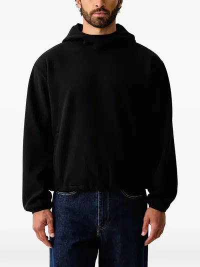 Rains Fleece Hoodie In Black