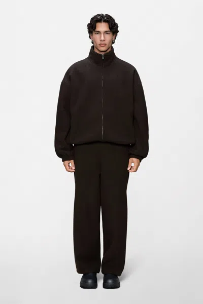 Rains Fleece Zip Jacket In Bark