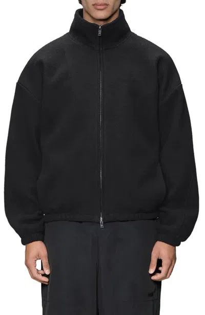 Rains Fleece Zip Jacket In Black