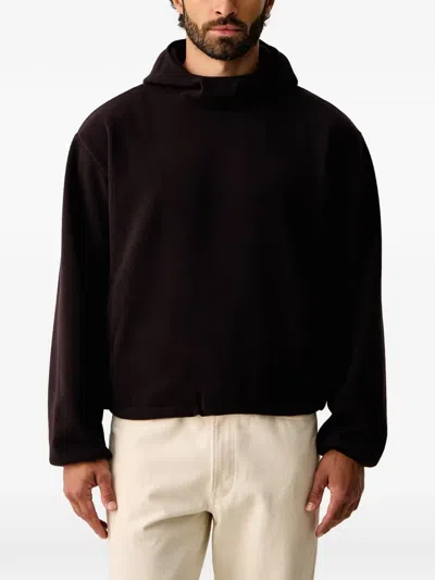 Rains Fleece-texture Hoodie In Brown