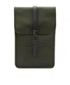 Rains Logo Detailed Foldover Top Backpack In Black