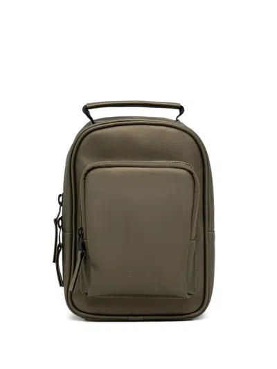Rains Front-zip Backpack In Green