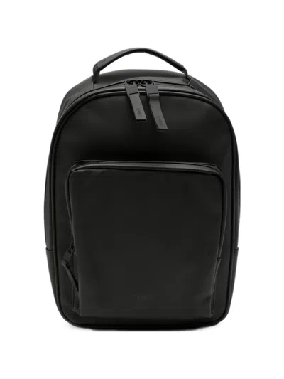 Rains Front-zip Pocket Backpack In Black