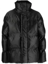Rains Funnel-neck Padded Jacket In Black