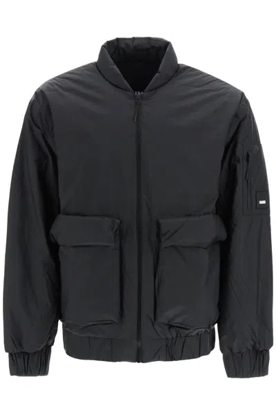 Rains Pouch Pockets Bomber Jacket In Black