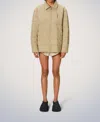 Rains Giron Liner Overshirt T1 Jacket In Sand In Nude