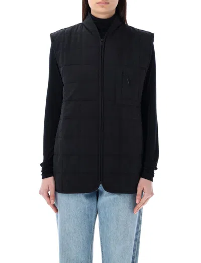 Rains Liner Sleeveless Quilted Vest In Black
