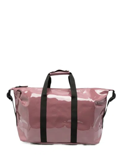 Rains Glossy-finish Holdall Bag In Pink