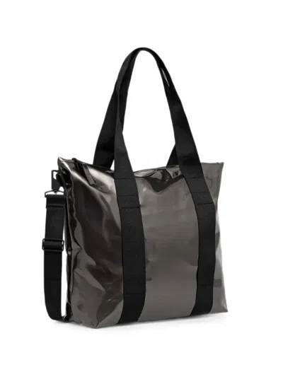 Rains Glossy-finish Tote Bag In Black