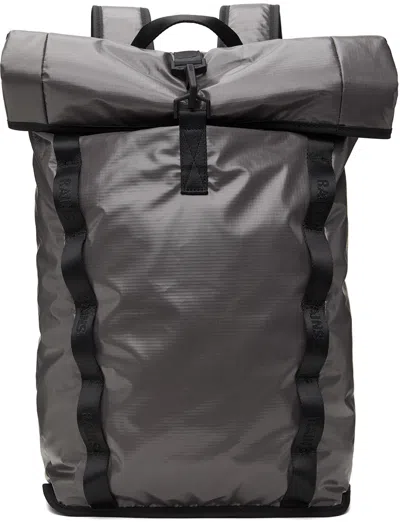 Rains Gray Sibu Rolltop Rucksack Backpack