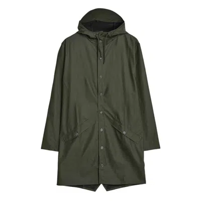 Rains Green Lightweight Waterproof Long Jacket