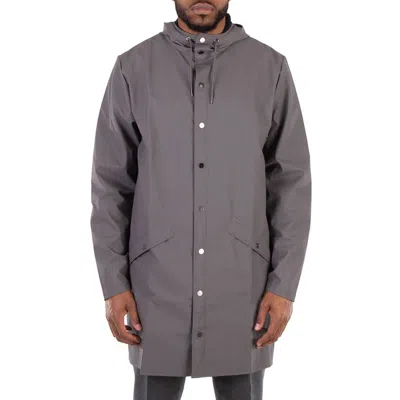 Rains Grey Lightweight Waterproof Long Jacket In Gray